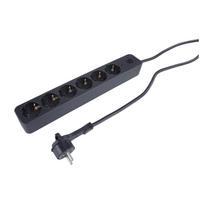 Buitinis ilgintuvas su įžeminimu, 3 x 1.5 mm, 1.5 m, 6 lizdų, juodas