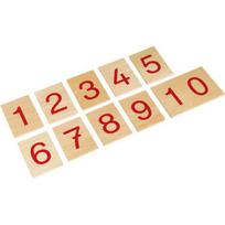 Montessori numerių rinkinys 1-10 ant medinių lentų