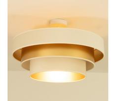 Ant lubų montuojama liustra WENTA 1xE27/60W/230V, skersmuo 50 cm, smėlio/auksinė