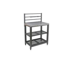 Lauko modulinis stalas 80x47x123 cm juodas/nerūdijančio plieno