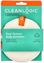 Masažinė plaušinė Cleanlogic Sustainable Dual-Texture Body Scrubber, 12.5 cm x 12.5 cm, balta sp.