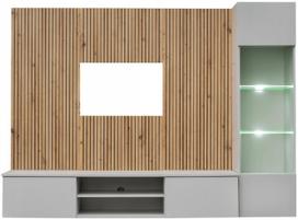 Svetainės baldų komplektas ASM Xari L, vidaus, artisan oak/clay grey sp.