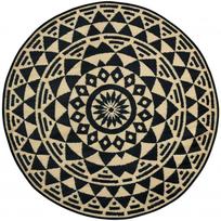 Kilimas lauko terasoms Verdemax Cabala, juoda sp./smėlio sp., 150 cm x 150 cm
