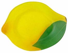 Serviravimo lėkštė Allesken Aria Fresh Lemon, 21 cm x 16 cm x 2.2 cm, geltona sp., stiklas