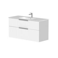 Vonios spintelė Kame Big 120cm 2 stalčiai, be praustuvo, Rievota fasāde, Baltas matinė BU/12-3DR/WSF10-BIG