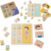 Edukacinė lenta Žmogaus kūno dėlionė Kaladėlės Dėlionė vaikams Suderinama MONTESSORI 19 vnt. CLASSIC WORLD
