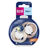 LOVI dinaminis silikoninis čiulptukas Prime, Ivory Glow/Blush Glow, 18m+, 2 vnt., 34/438