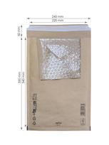 Popierinis vokas su burbuline plėvele F/16, 240×350+50 (220×340) mm, rudas