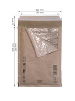 Popierinis vokas su burbuline plėvele D/14, 200×275+50 (180×265) mm, rudas