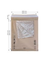 Ruda popierinė burbulinė polsteruota vokas E/15, 240x275+50 (220x265) mm