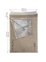 Popierinis vokas su burbuline plėvele H/18, 290×370+50 (270×360) mm, rudas