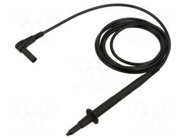 Test lead: single | 20A | probe tip,angular banana plug 4mm | black