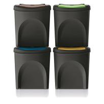 Įrankiai ir matavimo prietaisai // Įrankių, priedų naujienos // Kosz na śmieci Keden SORTI BOX 4x25L - czarny recykling