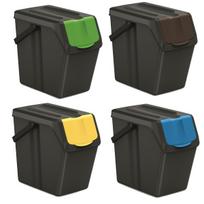 Įrankiai ir matavimo prietaisai // Įrankių, priedų naujienos // Kosz na śmieci Keden SORTI BOX 4x25L - czarny recykling