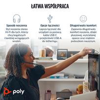 POLY Blackwire 3320 Stereo Microsoft Teams Certified USB-C Headset +USB-C/A Adapter