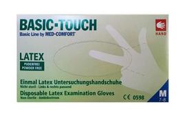 Lateksa pirštinės Basic-Touch, M dydis, balti, be pudros, 100 vnt.
