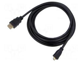 Cable | HDMI plug,micro HDMI plug | PVC | HDMI 2.1 | Len: 3m | black