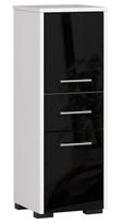 Laisvai pastatoma vonios spinta Akord Furniture Factory Fin, balta sp./juoda sp., 30 cm x 30 cm x 85 cm