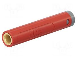 Laboratory connector: 4mm banana | socket | 30VAC | 60VDC | 19A | red