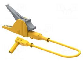 Test lead | 36A | angular banana plug 4mm,crocodile clip | yellow