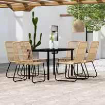 Lauko baldų komplektas Sodo valgomojo baldų komplektas, 7 dalių, ąžuolo spalvos