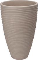 Aukštas lauko plastikinis vazonas smėlio spalvos, akmens imitacija 60 cm, Ø39, 39x60 cm