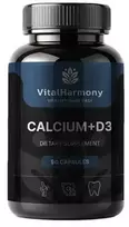 Pagaminta ES pagal SIA MatrixSoftLabs užsakymą (Latvija) VitalHarmony Calcium + D3 – 90 kapsulių