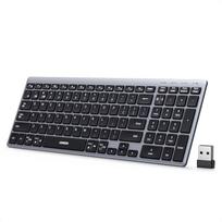 Belaidė kompiuterio klaviatūra 2.4GHz / Bluetooth 5.4 įkraunama USB-C