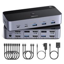 8K@60Hz HDMI KVM komutatorius (2 PC <-> 2 monitoriai + 4 įrenginiai)