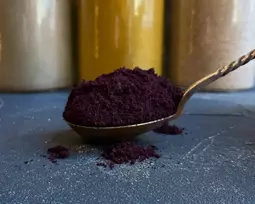 Ekologiški Aliejinės kopūstpalmės (acai) liofilizuotų uogų milteliai - 500g