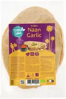Ekologiška indiška naan duona su česnaku, 240 g, TERRASANA