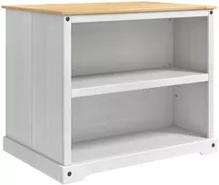 Virtuvės vežimėlis 2 pcs Balta ir medaus vašku Kietas pušis