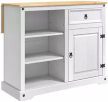 Virtuvės vežimėlis 2 pcs Balta ir medaus vašku Kietas pušis