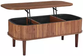 Vevor 100 cm pakeliamas ovalus kavos stalas su saugykla