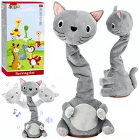 Lean Toys Pliušinis muzikinis katinas pilkas