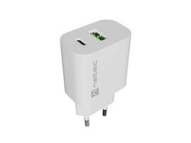 WALL CHARGER NATEC RIBERA 1X USB-A + 1X USB-C 20W WHITE