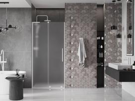 Mexen Velar L stumdomosios dušo durys 120 cm, matinės, baltos - 871-120-003-31-20