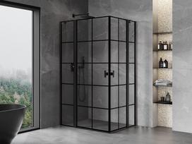 Mexen Mist Duo varstoma dušo kabina 110 x 90 cm, juodas tinklelis, juoda - 8A4-110L-090P-70-77