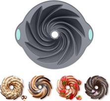 Silikoninė kepimo forma su spiraliniu dizainu, nelimpanti, su metaliniu rėmu, tinkama indaplovei