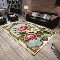 Vintažinis bijūnų gėlių kilimas, 160 * 230 cm (62 * 90 colių)