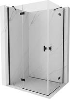 Mexen Mist-H Duo dušo kabina atveriama kairinė 120 x 100 cm, skaidri, juoda - 8A5-120L-100P-70-00