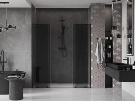 Mexen Velar Duo stumdomos vonios durys 170 cm, grafitas, juodos - 871-170-000-42-70