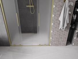 Mexen Velar Duo stumdomos dušo durys 160 cm, matinės, auksinės šlifuotos - 871-160-000-32-55