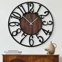 Apvalus retro sieninis laikrodis, tylus, metalinis, juodas, namams ir biurui, 13 colių