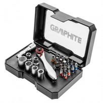 Graphite 26 vnt. antgalių ir lizdų rinkinys su terkšle
