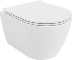 Mexen Carmen WC dubenėlis be apvado su lėtai nusileidžiančia plona dangteliu, duroplast, baltas blizgus - 30880500, 49x37x34