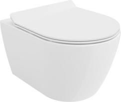 Mexen Carmen WC klozetas Rimless Tornado su lėtai nusileidžiančia plona sėdyne, duroplastikas, blizgus baltas - 30880100T