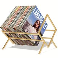 Medinis vinilinių plokštelių laikiklis, Auksinis