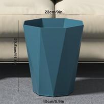 Šiukšliadėžė su geometriniu raštu, plastikinė, mėlyna,  Mėlyna