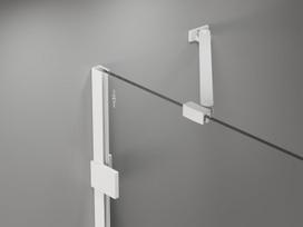 Mexen Lunar Dviguba dušo kabina su dešinėmis durimis 110 x 70 cm, permatoma, balta - 834-110P-070L-20-00